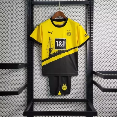 Kids' Kit Soccer Jersey Suit Borussia Dortmund I 23/24 - Yellow and Black