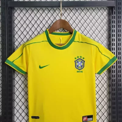 Alternative view of Kids' Kit Soccer Jersey Suit Brazil I 1998 - Yellow and Blue
