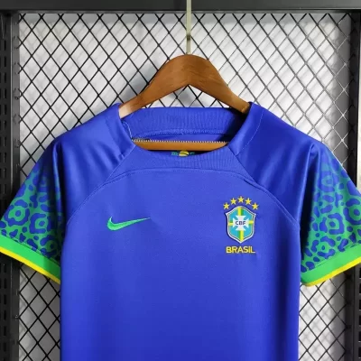 Alternative view of Kids' Kit Soccer Jersey Suit Brazil II 2022/23 - Blue and White