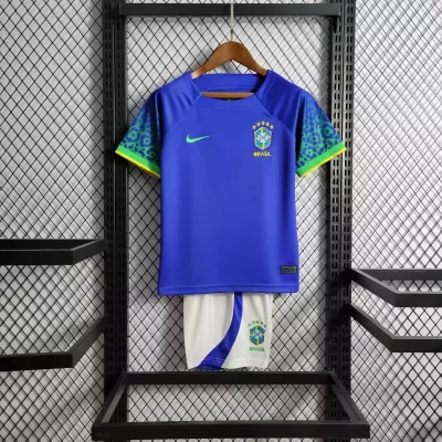 Kids' Kit Soccer Jersey Suit Brazil II 2022/23 - Blue and White