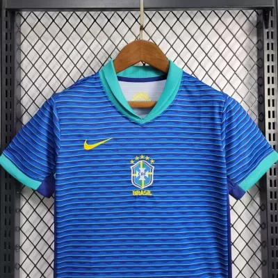 Alternative view of Kids' Kit Soccer Jersey Suit Brazil II 2024/25 - Blue