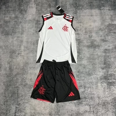Kids' Kit Soccer Jersey Suit Camiseta Flamengo II 25/26 - White and Black