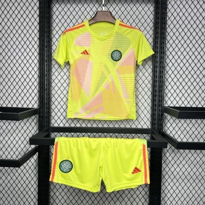 Kids' Kit Soccer Jersey Suit Celtic Goalkeeper 24/25 - Yellow
