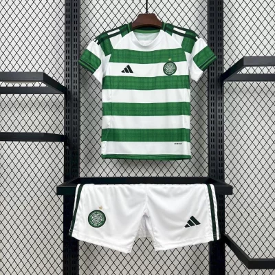 Kids' Kit Soccer Jersey Suit Celtic I 25/26 - White and Green