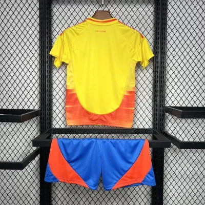 Alternative view of Kids' Kit Soccer Jersey Suit Colombia I 2024/25 - Yellow and Blue