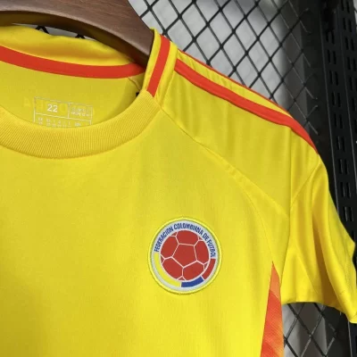 Kids' Kit Soccer Jersey Suit Colombia I 2024/25 - Yellow and Blue - Image 4