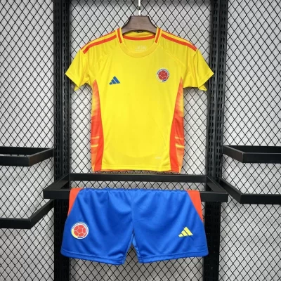 Kids' Kit Soccer Jersey Suit Colombia I 2024/25 - Yellow and Blue