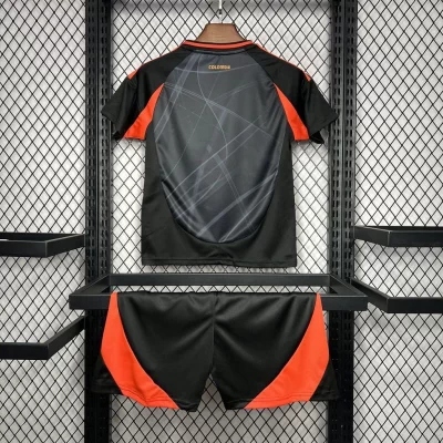 Alternative view of Kids' Kit Soccer Jersey Suit Colombia II 2024/25 - Black and Red
