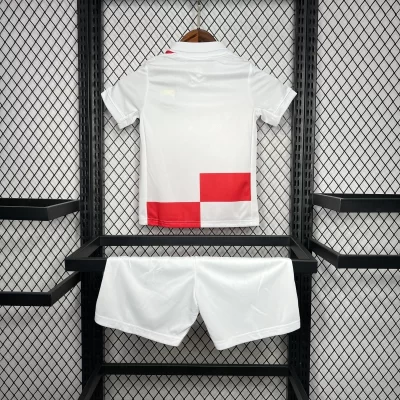 Alternative view of Kids' Kit Soccer Jersey Suit Croacia I 2024/25 - White and Red