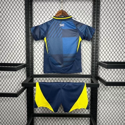 Alternative view of Kids' Kit Soccer Jersey Suit Escocia I 2024/25 - Blue and Yellow