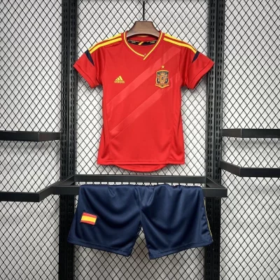 Kids' Kit Soccer Jersey Suit Espanha I 2012 - Red and Navy Blue