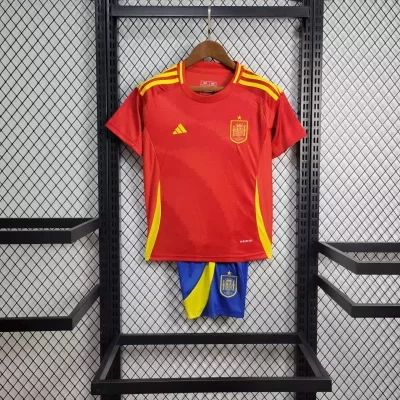 Kids' Kit Soccer Jersey Suit Espanha I 2024/25 - Red
