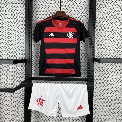 Kids' Kit Soccer Jersey Suit Flamengo I 25/26 - Red and Black