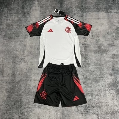 Kids' Kit Soccer Jersey Suit Flamengo II 25/26 - White and Black