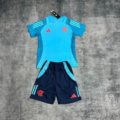 Kids' Kit Soccer Jersey Suit Flamengo Training 25/26 - Blue
