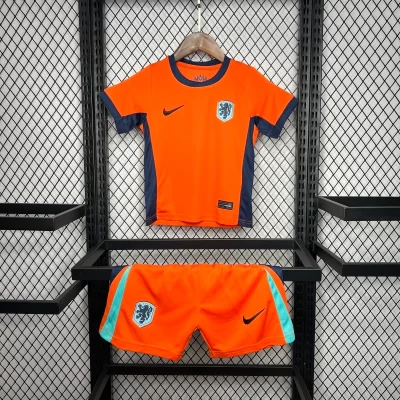 Kids' Kit Soccer Jersey Suit Holanda I 2024/25 - Orange