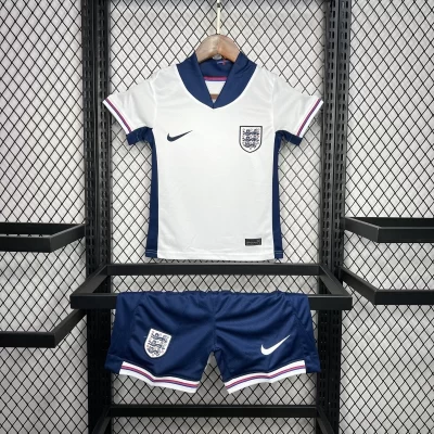 Kids' Kit Soccer Jersey Suit Inglaterra I 2024/25 - White and Blue
