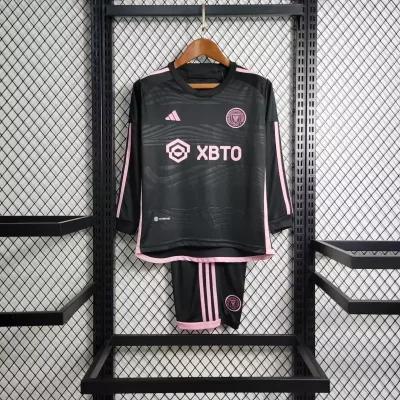 Kids' Kit Soccer Jersey Suit Inter Miami II 23/24 Long Sleeve - Black and Pink
