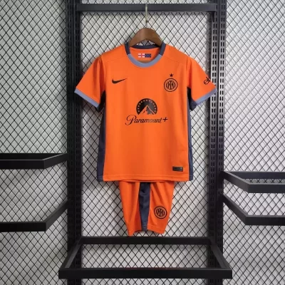 Kids' Kit Soccer Jersey Suit Inter de Milao III 23/24 - Orange