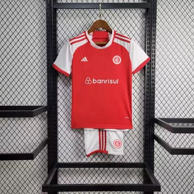 Kids' Kit Soccer Jersey Suit Internacional I 24/25 - Red and White