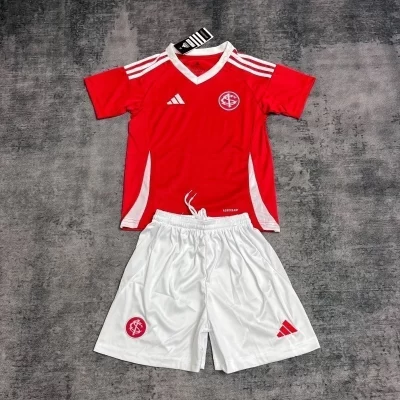 Kids' Kit Soccer Jersey Suit Internacional I 25/26 - Red and White