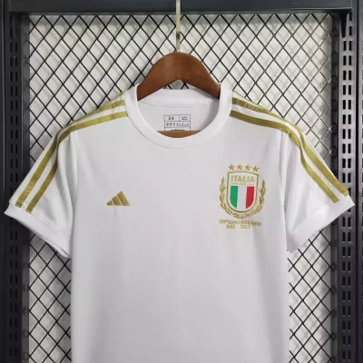 Alternative view of Kids' Kit Soccer Jersey Suit Italia 125 Years 2023/24 - White and Gold