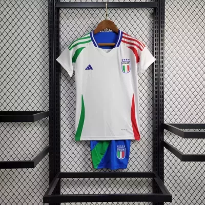 Kids' Kit Soccer Jersey Suit Italia II 2024/25 - White and Blue