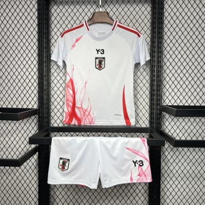 Kids' Kit Soccer Jersey Suit Japao Y-3 II 2024/25 - White and Red