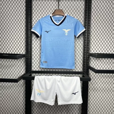 Kids' Kit Soccer Jersey Suit Lazio I 24/25 - Blue and White