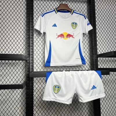 Kids' Kit Soccer Jersey Suit Leeds United I 24/25 - White and Blue - Image 3