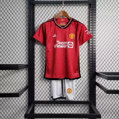 Kids' Kit Soccer Jersey Suit Manchester United I 23/24 - Red