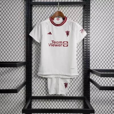 Kids' Kit Soccer Jersey Suit Manchester United III 23/24 - White