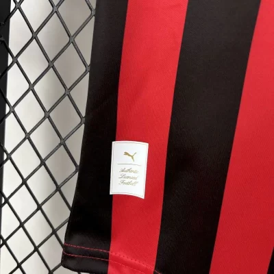 Kids' Kit Soccer Jersey Suit Milan Edicao 125 Anos 24/25 - Red and Black - Image 4