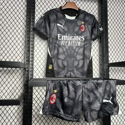 Kids' Kit Soccer Jersey Suit Milan Goalkeeper 24/25 - Black - Image 3