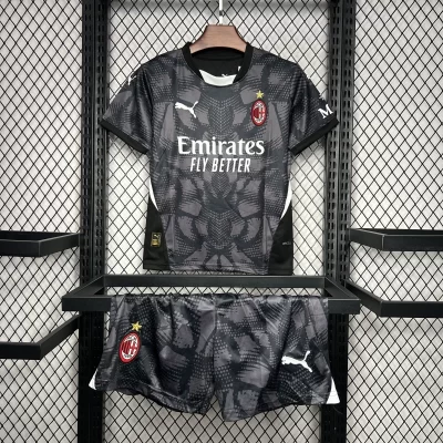 Kids' Kit Soccer Jersey Suit Milan Goalkeeper 24/25 - Black