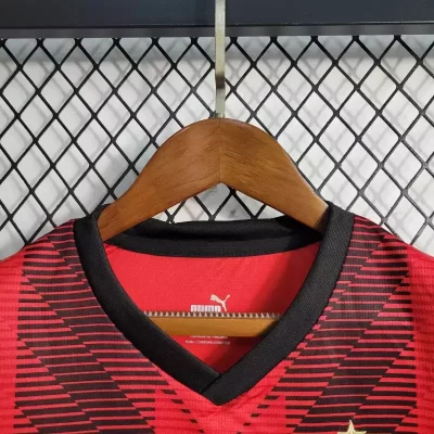 Kids' Kit Soccer Jersey Suit Milan I 23/24 - Red and Black - Image 3
