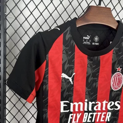 Kids' Kit Soccer Jersey Suit Milan I 25/26 - Red and Black - Image 4
