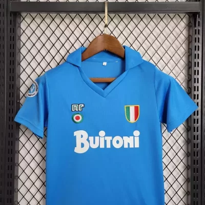 Alternative view of Kids' Kit Soccer Jersey Suit Napoli I 87/88 - Sky Blue