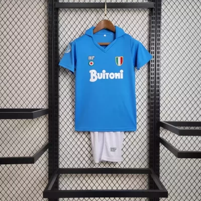 Kids' Kit Soccer Jersey Suit Napoli I 87/88 - Sky Blue