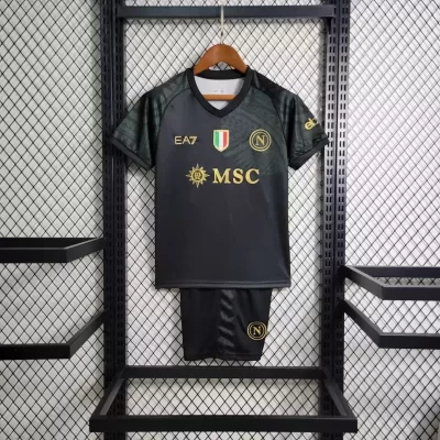 Kids' Kit Soccer Jersey Suit Napoli III 23/24 - Black