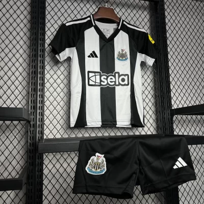Kids' Kit Soccer Jersey Suit Newcastle I 24/25 - White and Black - Image 3
