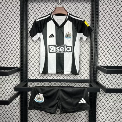 Kids' Kit Soccer Jersey Suit Newcastle I 24/25 - White and Black