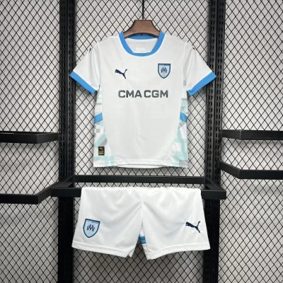 Kids' Kit Soccer Jersey Suit Olympique de Marseille I 24/25 - White