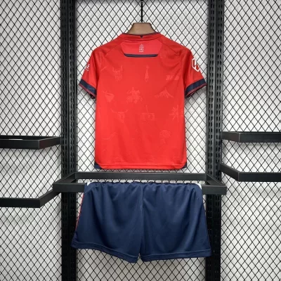 Alternative view of Kids' Kit Soccer Jersey Suit Osasuna I 24/25 - Red and Blue