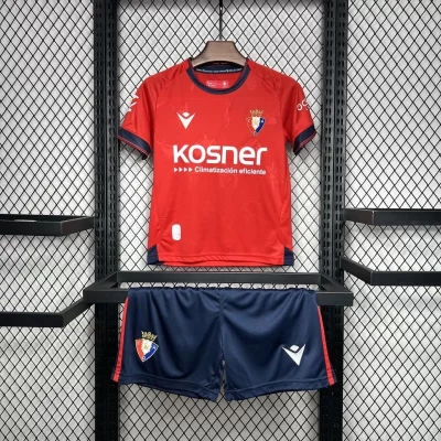 Kids' Kit Soccer Jersey Suit Osasuna I 24/25 - Red and Blue