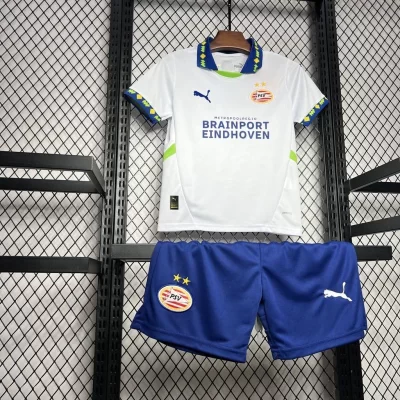 Kids' Kit Soccer Jersey Suit PSV III 24/25 - White and Blue - Image 3