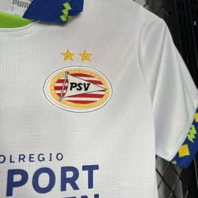 Kids' Kit Soccer Jersey Suit PSV III 24/25 - White and Blue - Image 4