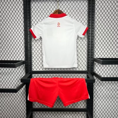 Alternative view of Kids' Kit Soccer Jersey Suit Polonia I 2024/25 - White and Red