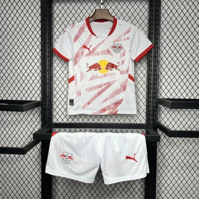 Kids' Kit Soccer Jersey Suit RB Leipzig I 24/25 - White and Red