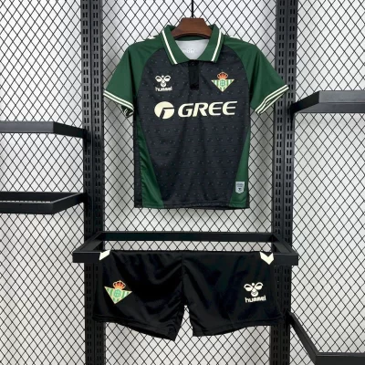 Kids' Kit Soccer Jersey Suit Real Betis II 25/26 - Black and Green